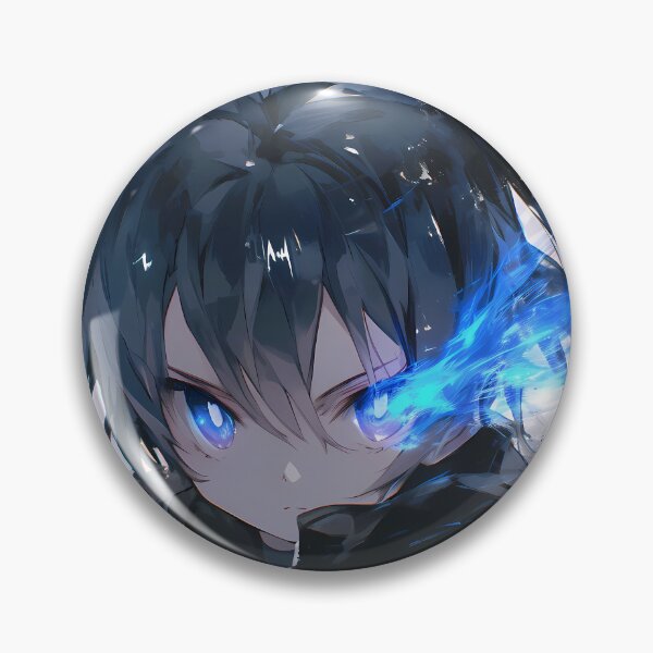 Item preview, Black Rock Shooter Llama Azul Eléctrico Monocromo Cyber Twin Tails designed and sold by 108Recordings.