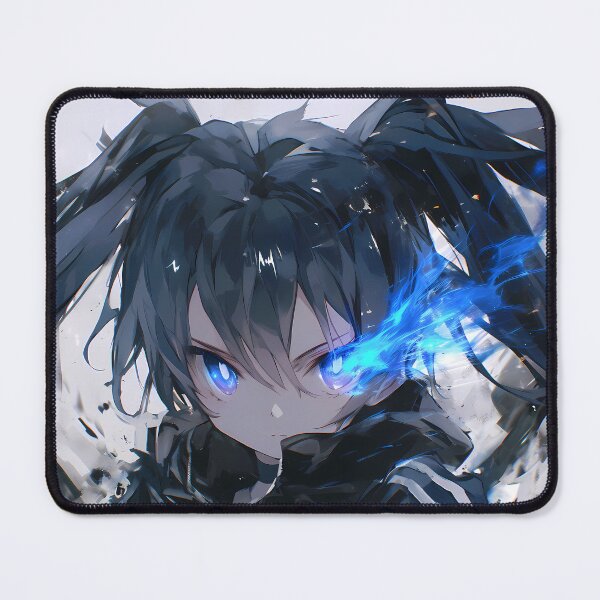 Item preview, Black Rock Shooter Electric Blue Flame Monochrome Cyber Twin Tails designed and sold by 108Recordings.