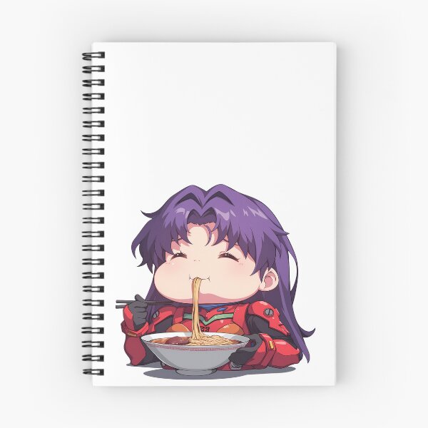 Item preview, Misato Katsuragi Neon Genesis Evangelion Kawaii Ramen Chibi funny designed and sold by mildaclairmo.