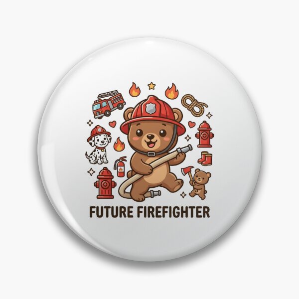 Item preview, Cute Bear Future Firefighter Kids T-Shirt – Brave Cartoon Bear designed and sold by DIRTYSKETCHH.