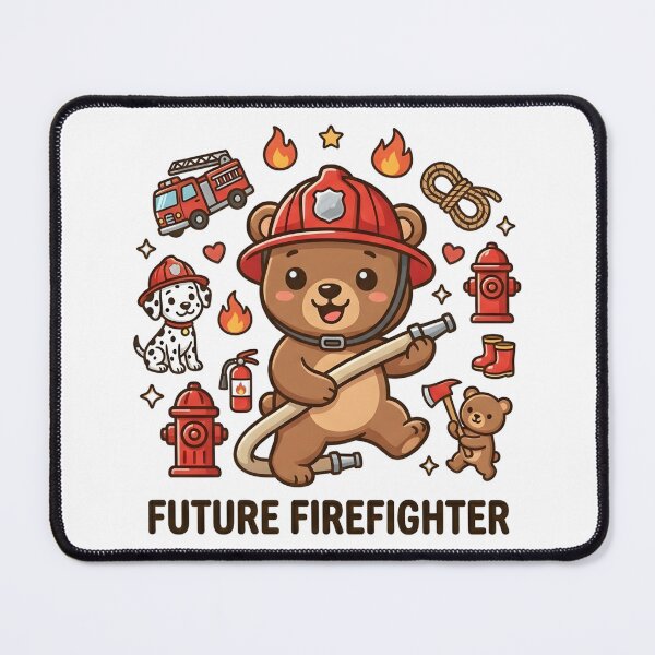 Item preview, Cute Bear Future Firefighter Kids T-Shirt – Brave Cartoon Bear designed and sold by DIRTYSKETCHH.