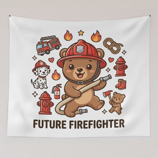 Item preview, Cute Bear Future Firefighter Kids T-Shirt – Brave Cartoon Bear designed and sold by DIRTYSKETCHH.