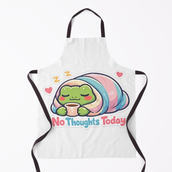 Item preview, No Thoughts Today Frog Sticker – Cozy Blanket Burrito Frog designed and sold by InkWanderStudio.