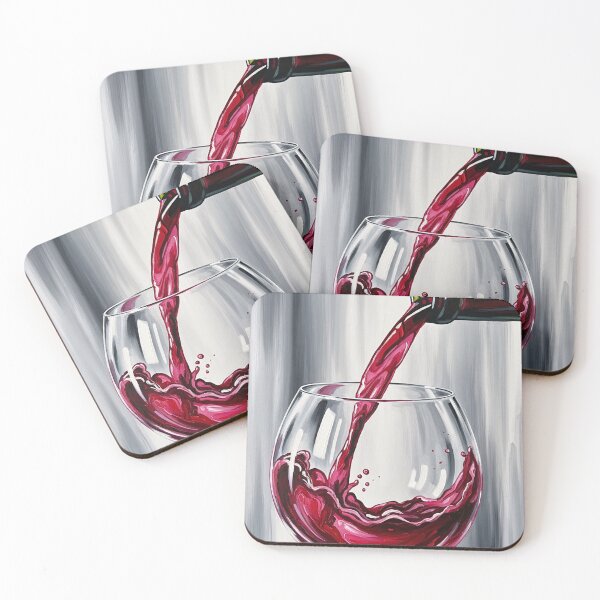 Item preview, Red Wine Pour Splash Glass Painting designed and sold by PixorStudio.