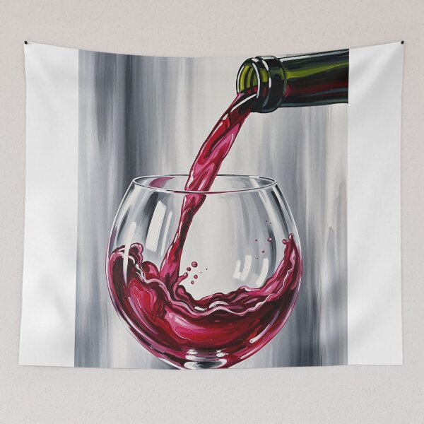 Item preview, Red Wine Pour Splash Glass Painting designed and sold by PixorStudio.