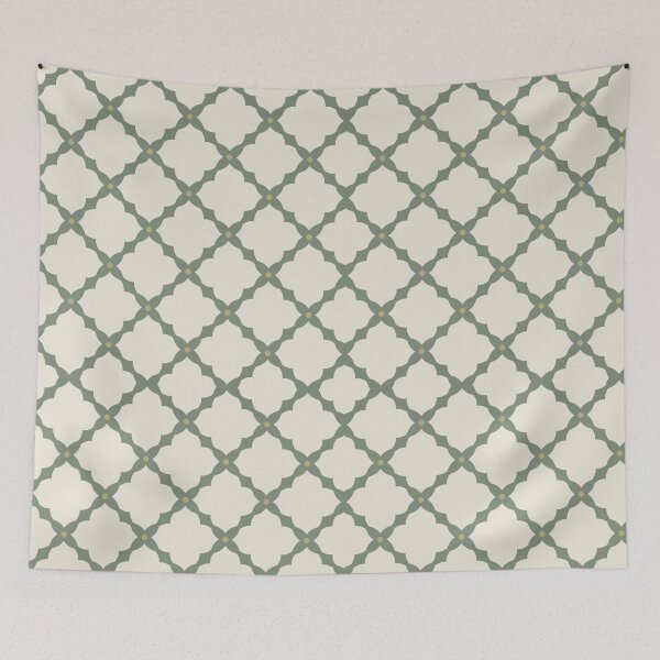 Item preview, Minimal Sage Lattice Pattern Soft Cream Background designed and sold by yara.lahdo.