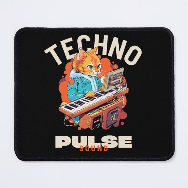 Item preview, Techno Pulse Sound - Cute DJ Cat Keyboardist Design designed and sold by GenZFashion000.