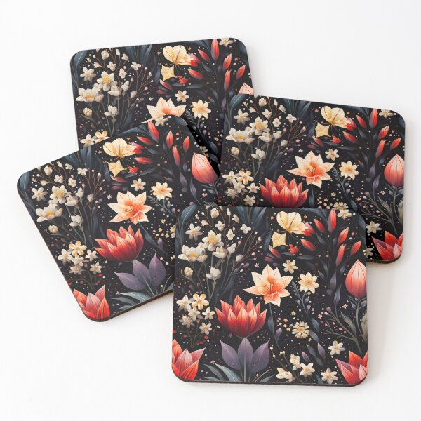 Item preview, Floral Tulip Dark Seamless Pattern designed and sold by Leylita Design.