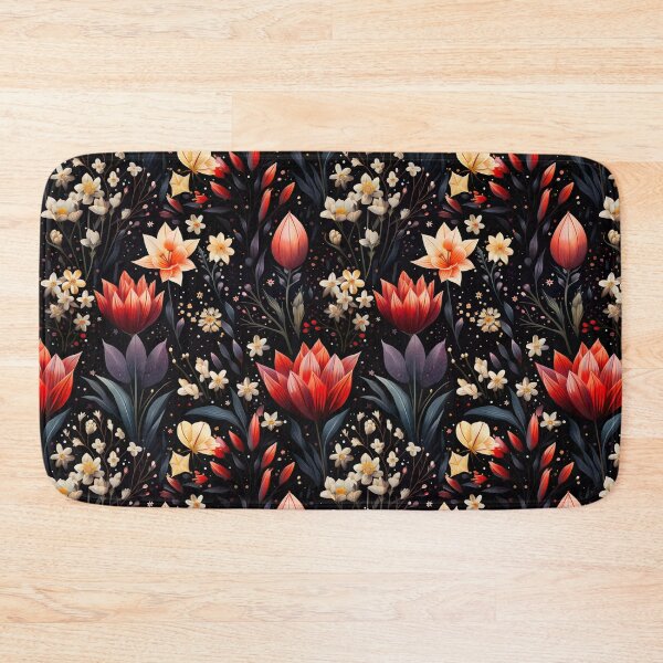 Item preview, Floral Tulip Dark Seamless Pattern designed and sold by Leylita Design.