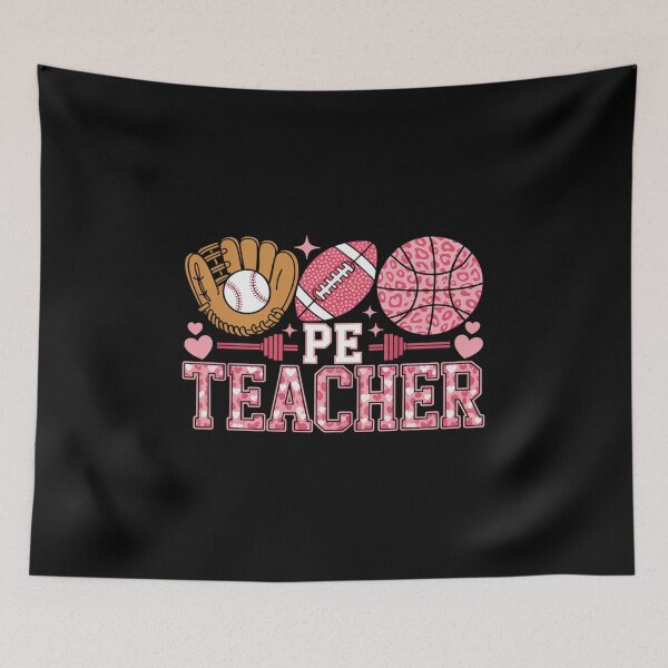 Item preview, PE Teacher Football Baseball Leopard Hearts Valentine's Day designed and sold by fferomananul.