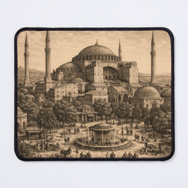 Item preview, Hagia Sophia Vintage Illustration | Historic Cathedral Architecture Art | World Cathedrals Series designed and sold by LinePlatePress.