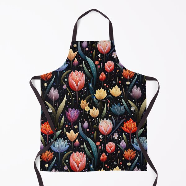Item preview, Floral Tulip Dark Seamless Pattern designed and sold by Leylita Design.