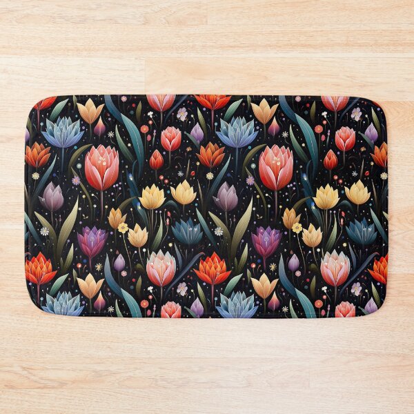 Item preview, Floral Tulip Dark Seamless Pattern designed and sold by Leylita Design.
