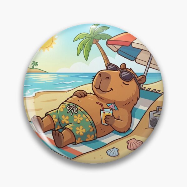 Item preview, Capybara Sunbathing designed and sold by ArtfulSoules.