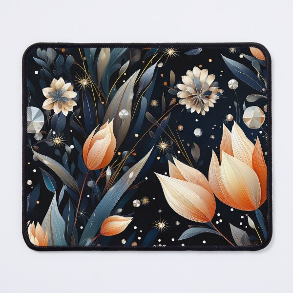 Item preview, Floral Tulip Diamonds Dark Seamless Pattern designed and sold by Leylita Design.