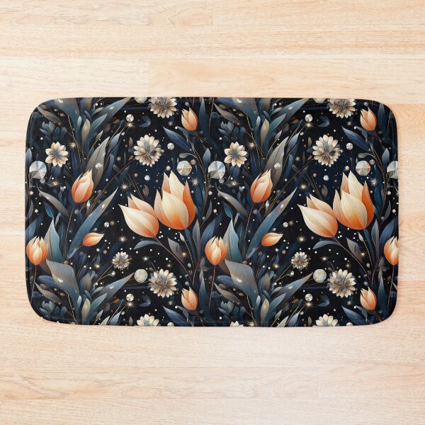 Item preview, Floral Tulip Diamonds Dark Seamless Pattern designed and sold by Leylita Design.