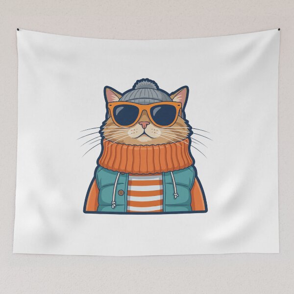 Item preview, Cool Winter Cat Vibes designed and sold by IllustrifyArts.