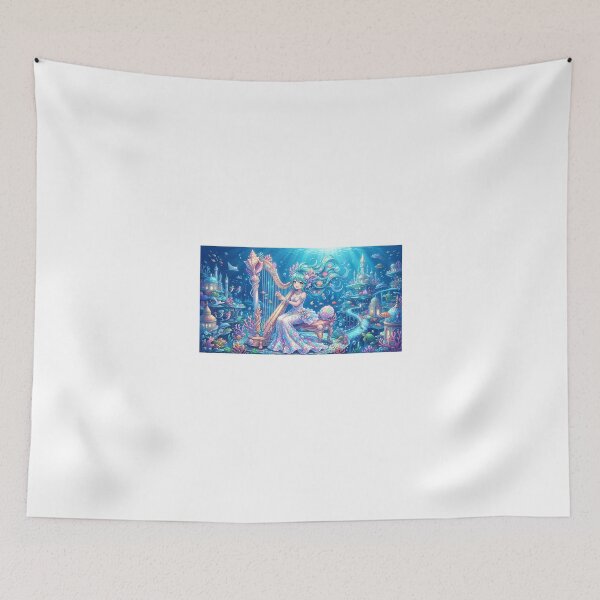 Item preview, The Coral-Reef Bard - Vibrant Undersea Mermaid Fantasy Anime Art designed and sold by iloveanimechibi.