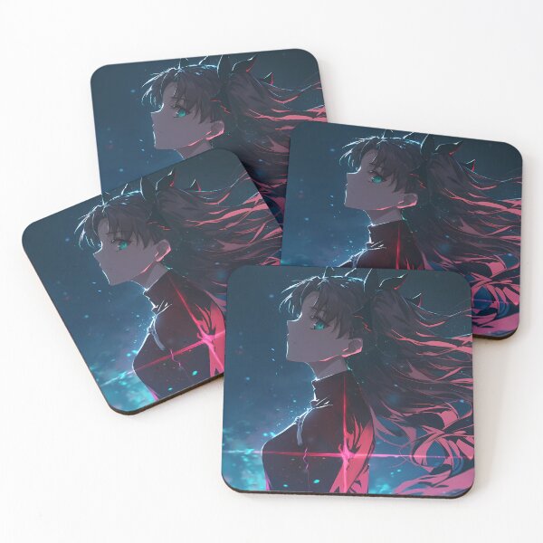 Item preview, Rin Tohsaka Fate Stay Night Night Wind Neon Glow Anime Girl Profile designed and sold by SuperTeamCanada.