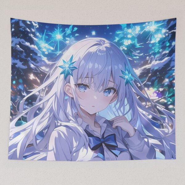 Item preview, Tobiichi Origami Date A Live Winter Snowflakes Blue Glow Serene School Look designed and sold by SuperTeamCanada.