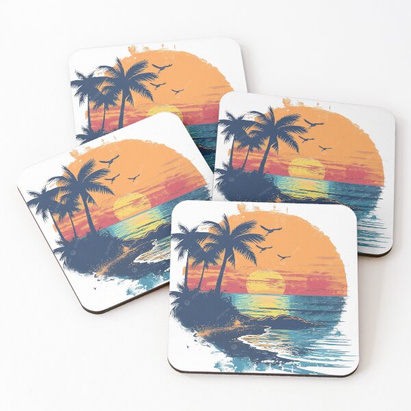 Item preview, “Vintage Sunset Beach Aesthetic Palm Trees Ocean Retro Summer T-Shirt” designed and sold by Ram910.