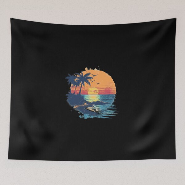 Item preview, “Vintage Sunset Beach Aesthetic Palm Trees Ocean Retro Summer T-Shirt” designed and sold by Ram910.