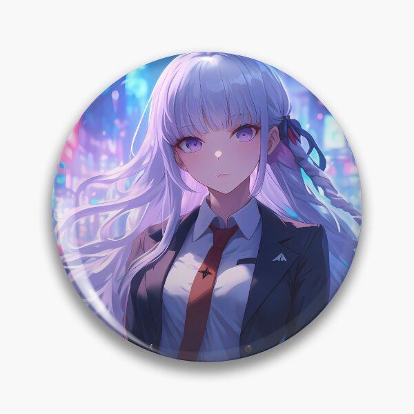 Item preview, Kyoko Kirigiri Danganronpa Lavender Hair Neon City Lights Night Rain designed and sold by SuperTeamCanada.