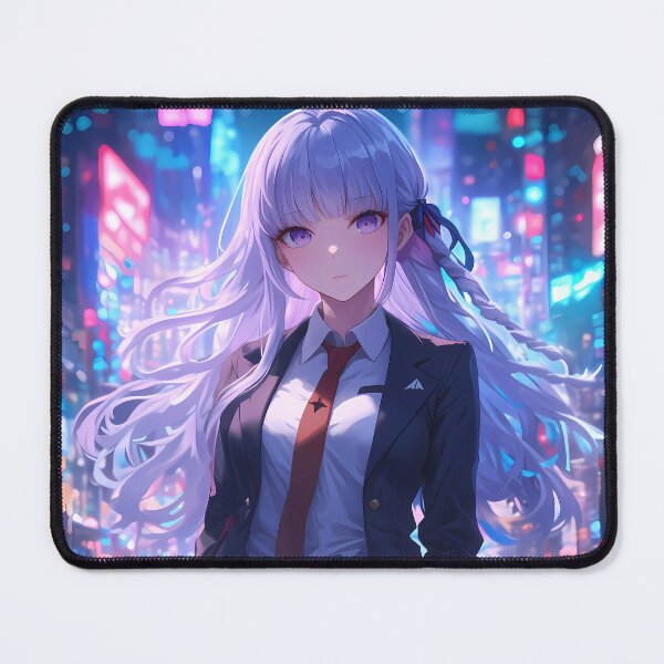 Item preview, Kyoko Kirigiri Danganronpa Lavender Hair Neon City Lights Night Rain designed and sold by SuperTeamCanada.