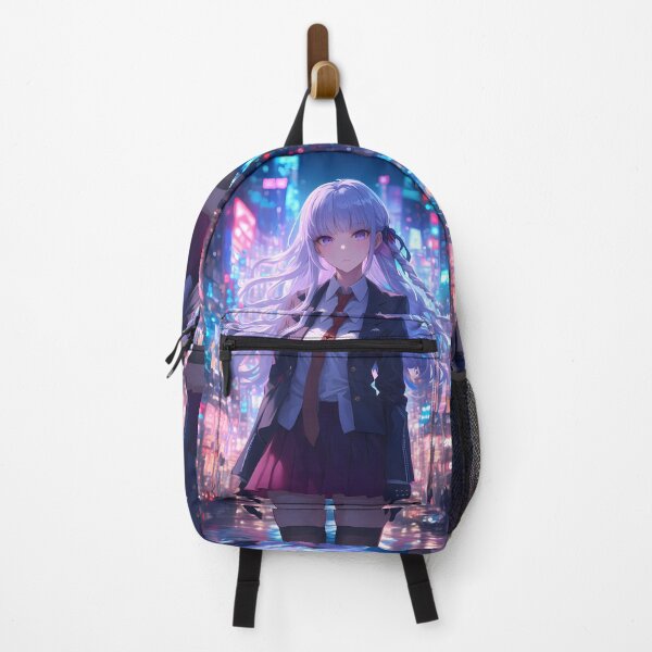 Item preview, Kyoko Kirigiri Danganronpa Lavender Hair Neon City Lights Night Rain designed and sold by SuperTeamCanada.