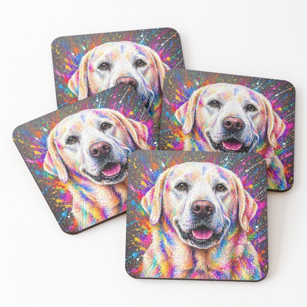 Item preview, Color Splash Labrador Retriever - Vibrant Neon Dog Art Print designed and sold by GMACgraphicsCo.