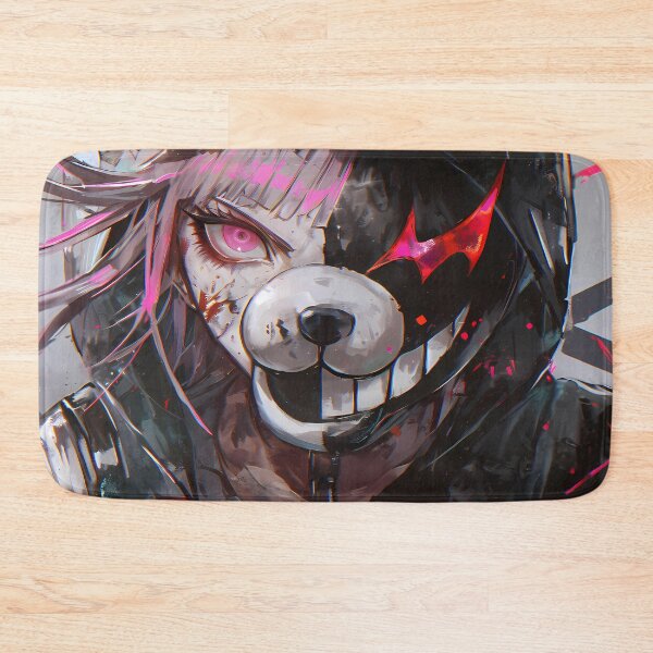 Item preview, Monokuma Danganronpa Split Face Hoodie Glitch Chaos Mascot Energy designed and sold by SuperTeamCanada.