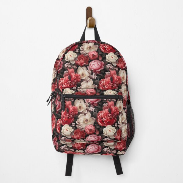 Artikelvorschau, Blumenmuster mit roten und weißen Pfingstrosen entworfen und verkauft von Leylita Design.