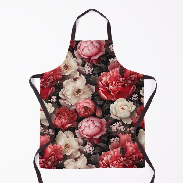 Item preview, Floral pattern with red and white peonies designed and sold by Leylita Design.