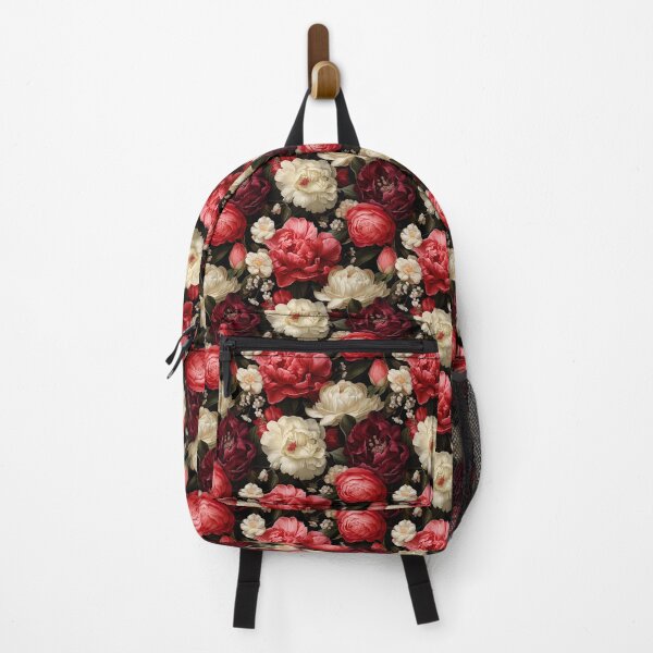 Item preview, Floral pattern with red and white peonies designed and sold by Leylita Design.
