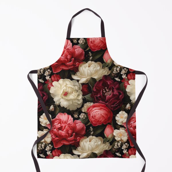 Item preview, Floral pattern with red and white peonies designed and sold by Leylita Design.