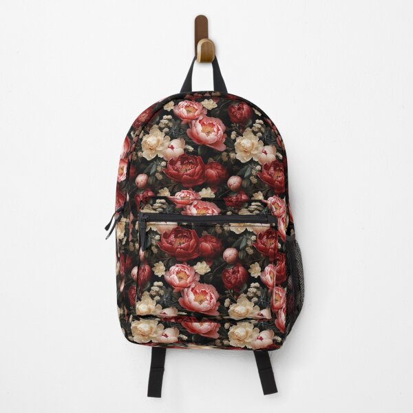 Item preview, Floral pattern with red and white peonies designed and sold by Leylita Design.