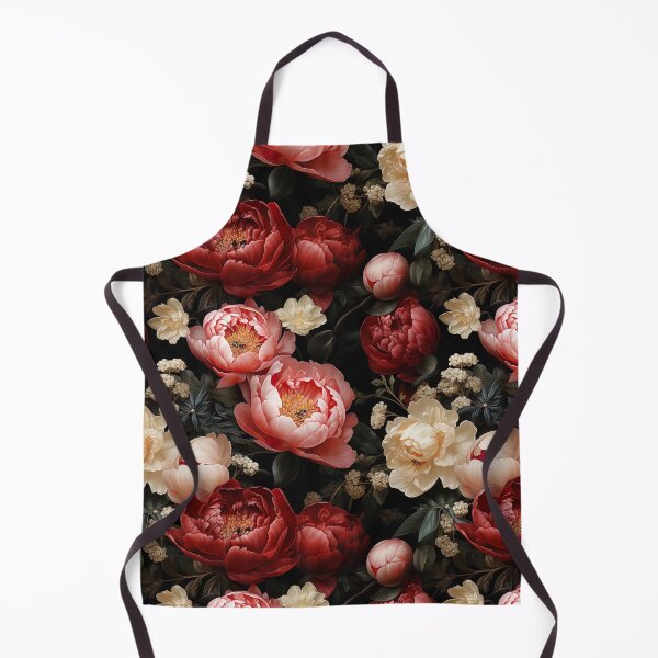 Item preview, Floral pattern with red and white peonies designed and sold by Leylita Design.