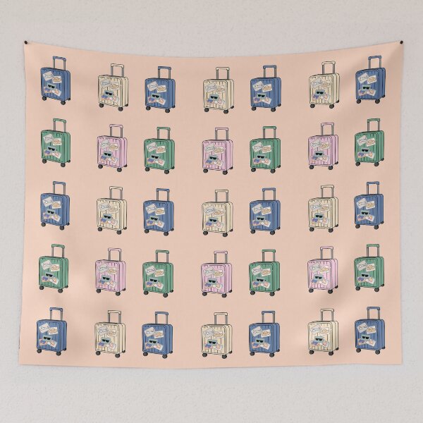 Item preview, Cute Pastel Suitcases with Travel Stickers designed and sold by ubborn.