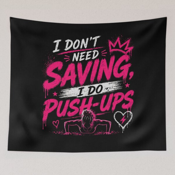Item preview, I Do Push-Ups Not Waiting to Be Saved designed and sold by StoryInCode.