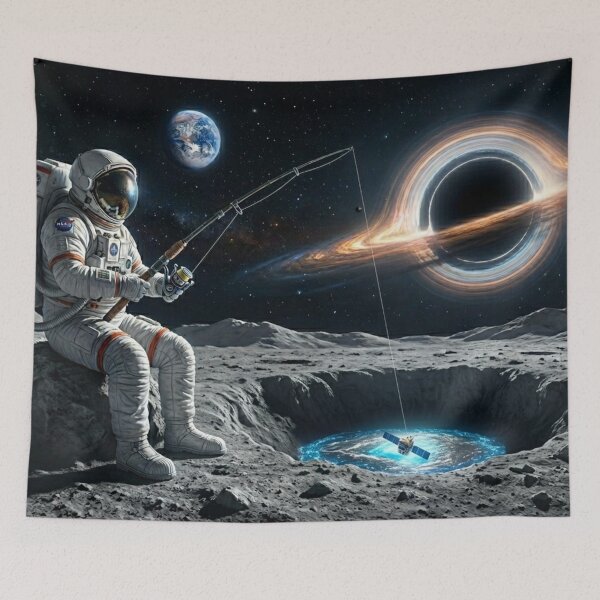 Item preview, Astronaut fishing on the Moon designed and sold by Archive Studio.