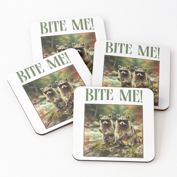 Item preview, Bite Me! Funny Raccoon Fishing designed and sold by shudge_art.