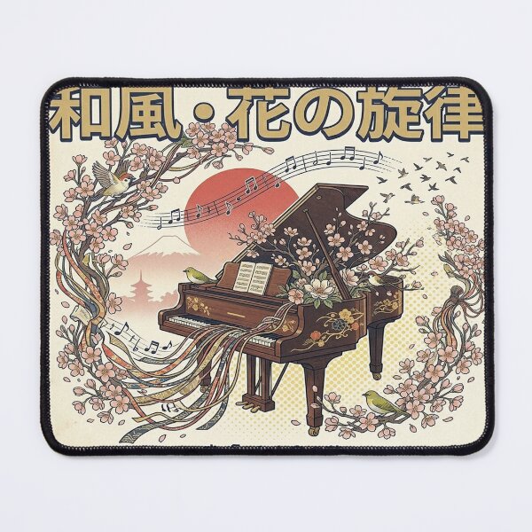 Item preview, Vintage Japanese Retro-PianoFlowers&MusicalNotes designed and sold by DinsignStudio.