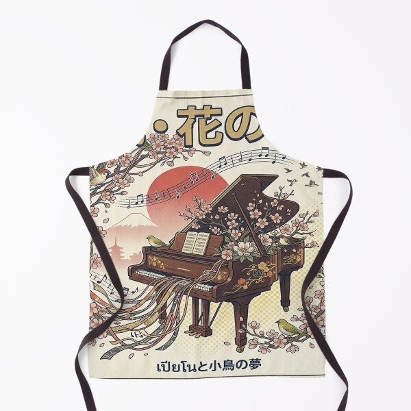 Item preview, Vintage Japanese Retro-PianoFlowers&MusicalNotes designed and sold by DinsignStudio.