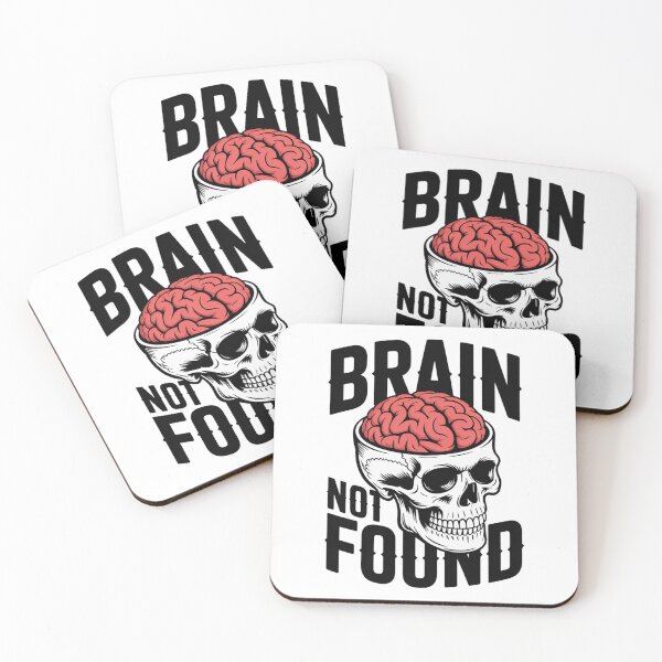 Item preview, Brain Not Found Skull Design.White Skull with Red Brain Dark Humor Art designed and sold by Aarvya Fashion Club ( A.F.C ).