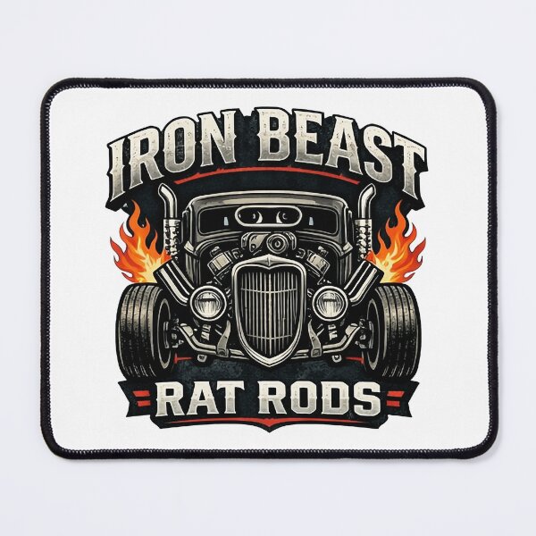 Item preview, Iron Beast Rat Rod Custom Hot Rod - Badass Vintage Automotive Art designed and sold by SasquatchTrail.