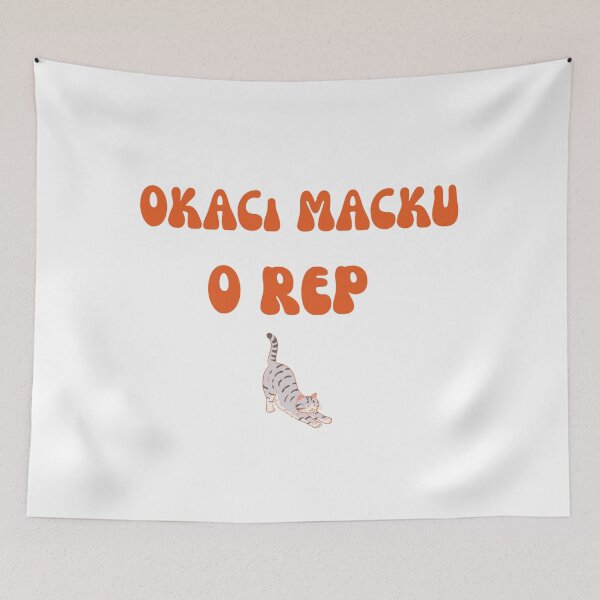 Item preview, Okaci macku o rep - Retro Balkan Saying designed and sold by Ziva26.
