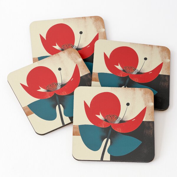 Item preview, The Red Pulse: Modern Minimalist Bloom designed and sold by joycrysstudio.
