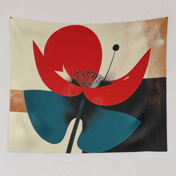Item preview, The Red Pulse: Modern Minimalist Bloom designed and sold by joycrysstudio.
