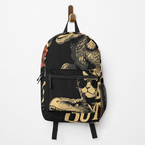 Item preview, Regal Cat Riding Dinosaur with Outrage Text Design designed and sold by mytvtoday2020.