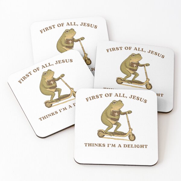 Item preview, First of All Jesus Thinks I'm A Delight meme Frog designed and sold by Hedoraxe.